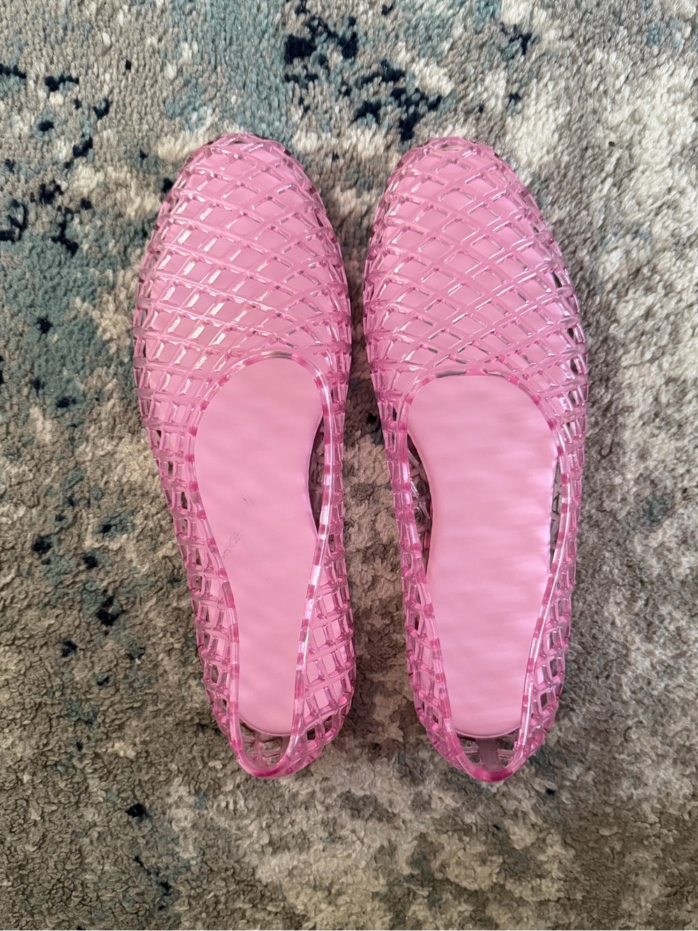NWOT Pink Women's Jelly Flats - Lightweight Slip-On Ballet Shoes - size L (9/10)